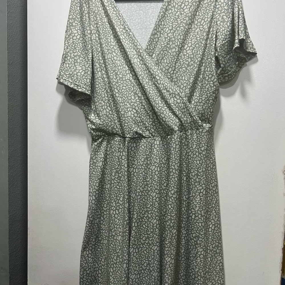 Chic Wrap Midi Dress in Sage by [Brand]